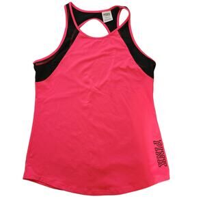 Victoria's Secret PINK Small Pink Black Racerback Tank Top